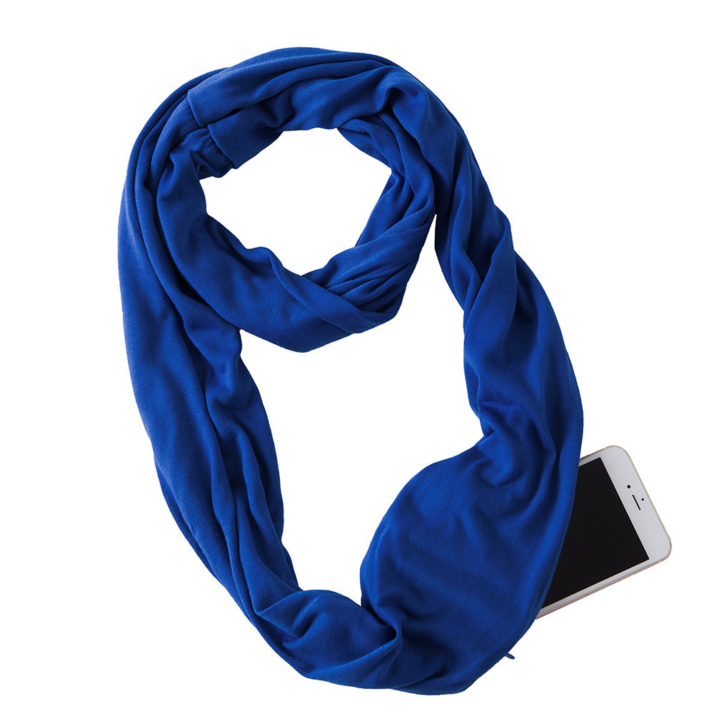 Lightweight Multifunctional Infinity Scarf with Hidden Zipper Pockets