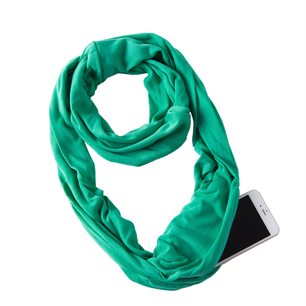Lightweight Multifunctional Infinity Scarf with Hidden Zipper Pockets