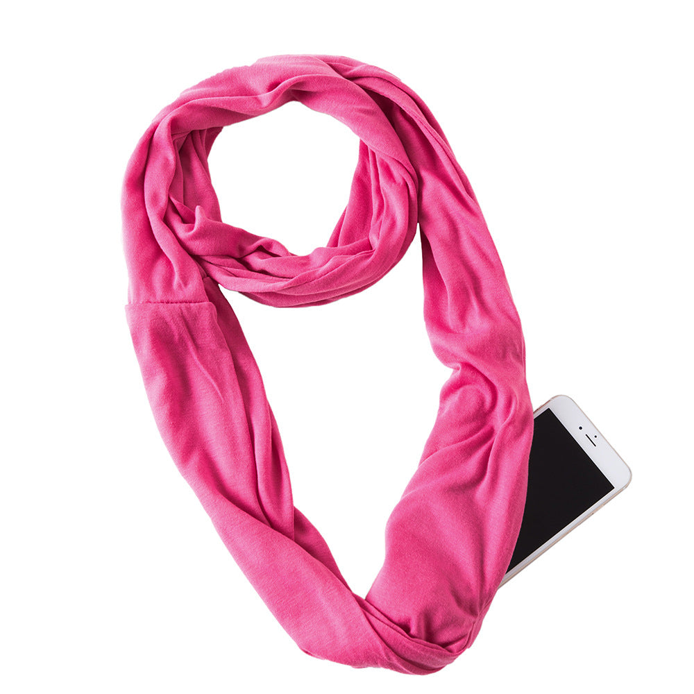 Lightweight Multifunctional Infinity Scarf with Hidden Zipper Pockets