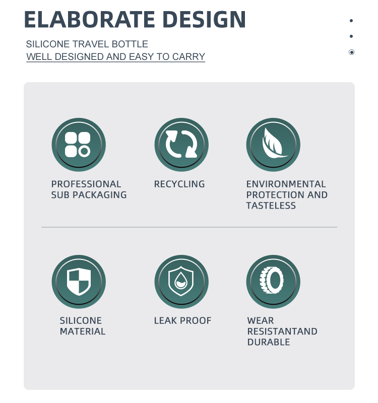 Individual Silicone Portable Travel Toiletries Containers