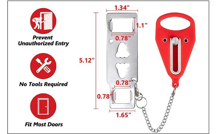 Portable Privacy Door Lock For Travel & Home Security