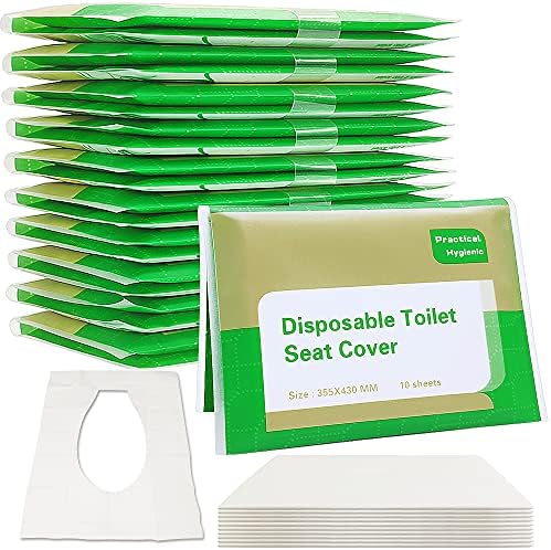 Flushable Disposable Toilet Seat Covers – 10-Pack | Travel-Friendly & Biodegradable!
