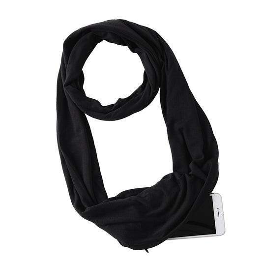 Lightweight Multifunctional Infinity Scarf with Hidden Zipper Pockets