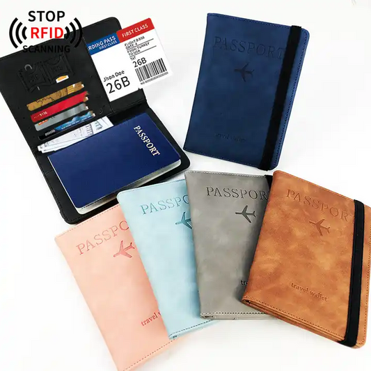 RFID Blocking Anti-Theft Travel Wallet & Passport Holder Organizer