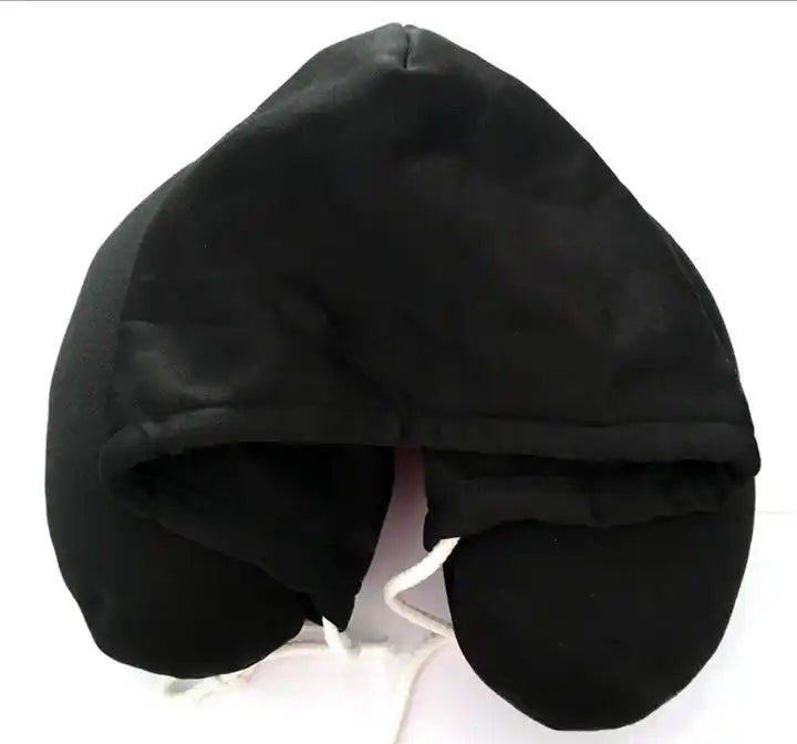 Memory Foam Neck Support Travel Pillow with Hoodie