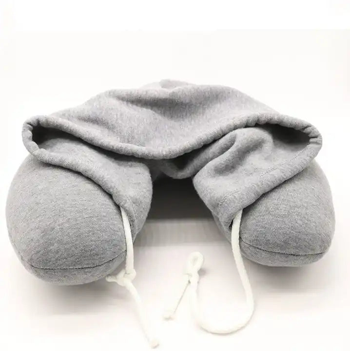 Memory Foam Neck Support Travel Pillow with Hoodie