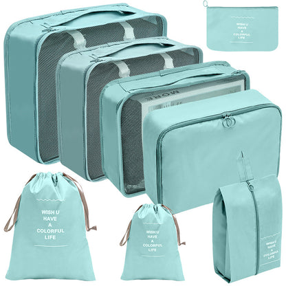 8 Piece Lightweight Travel Luggage Organizer Packing Cube Set