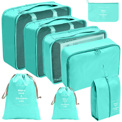 8 Piece Lightweight Travel Luggage Organizer Packing Cube Set