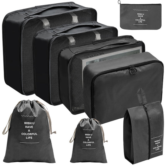 8 Piece Lightweight Travel Luggage Organizer Packing Cube Set