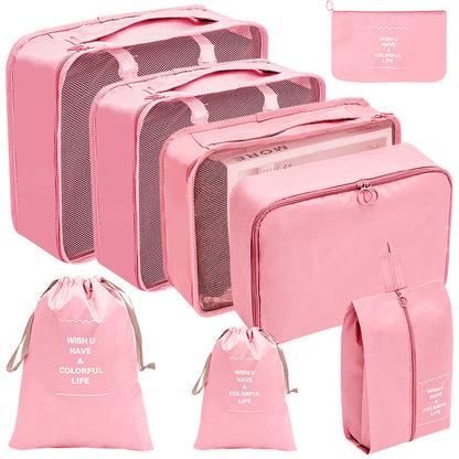 8 Piece Lightweight Travel Luggage Organizer Packing Cube Set